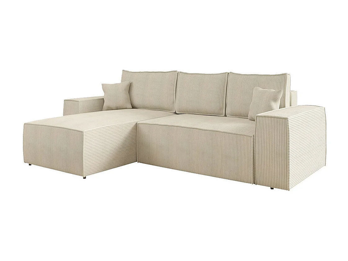 Canapé d'angle Clovis 108, Brun clair, Disponible, 279x174x94cm