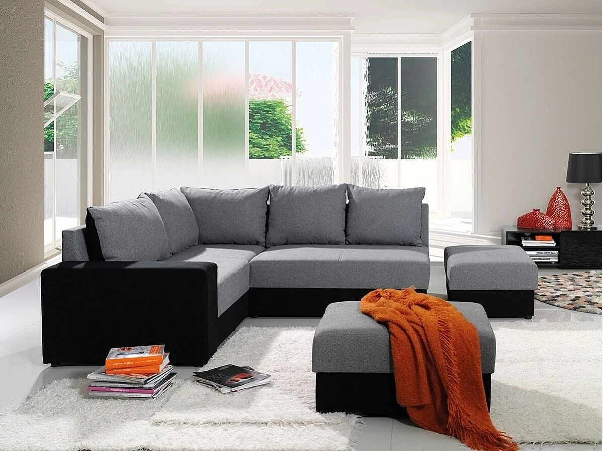 Divano angolare Providence 120, Grigio, Senza, 209x188x84cm