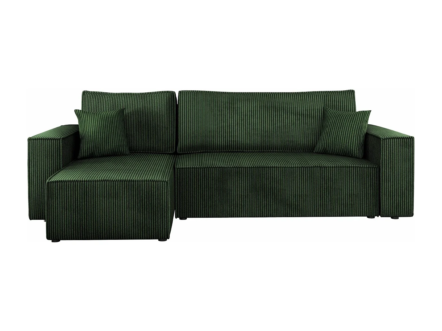 Sofá rinconero Shelton 100, Verde, Función de descanso, Almacenaje, 244x145x82cm