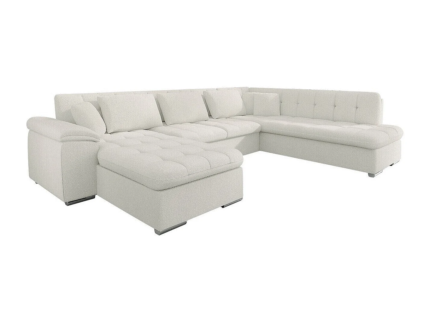 Sofá rinconero Comfivo 170, De color marrón claro, Función de descanso, Almacenaje, 348cm