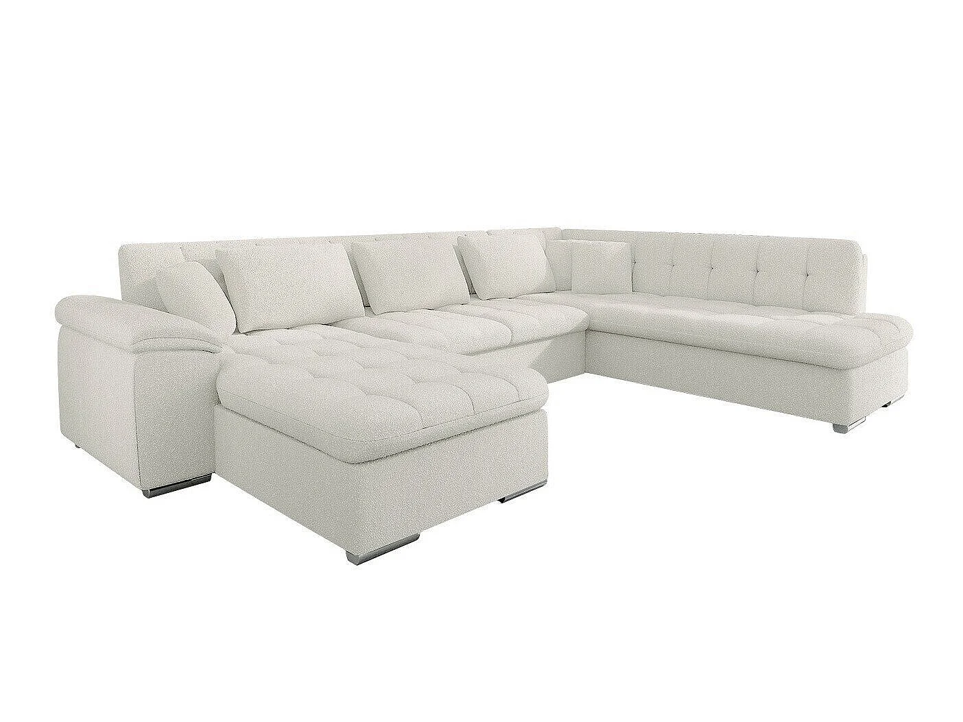 Canapé d'angle convertible 3 places en tissu brun 348x205x76 cm