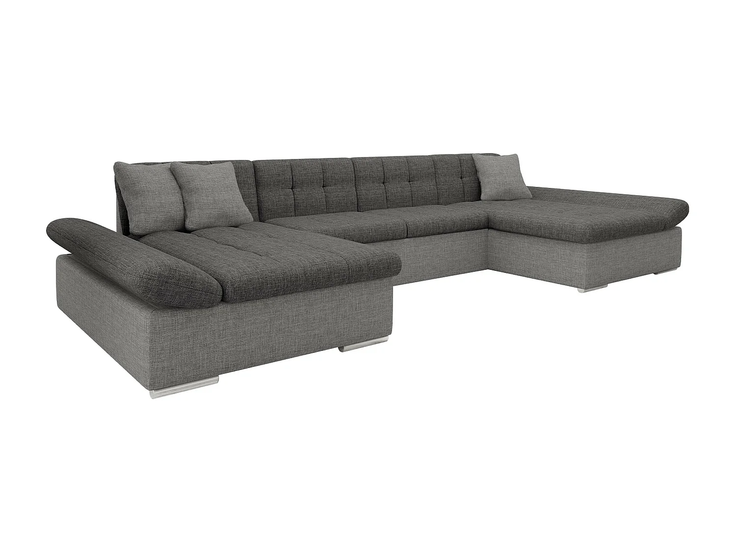 Sofá rinconero Comfivo 168, Gris, Función de descanso, Almacenaje, 360x160x75cm