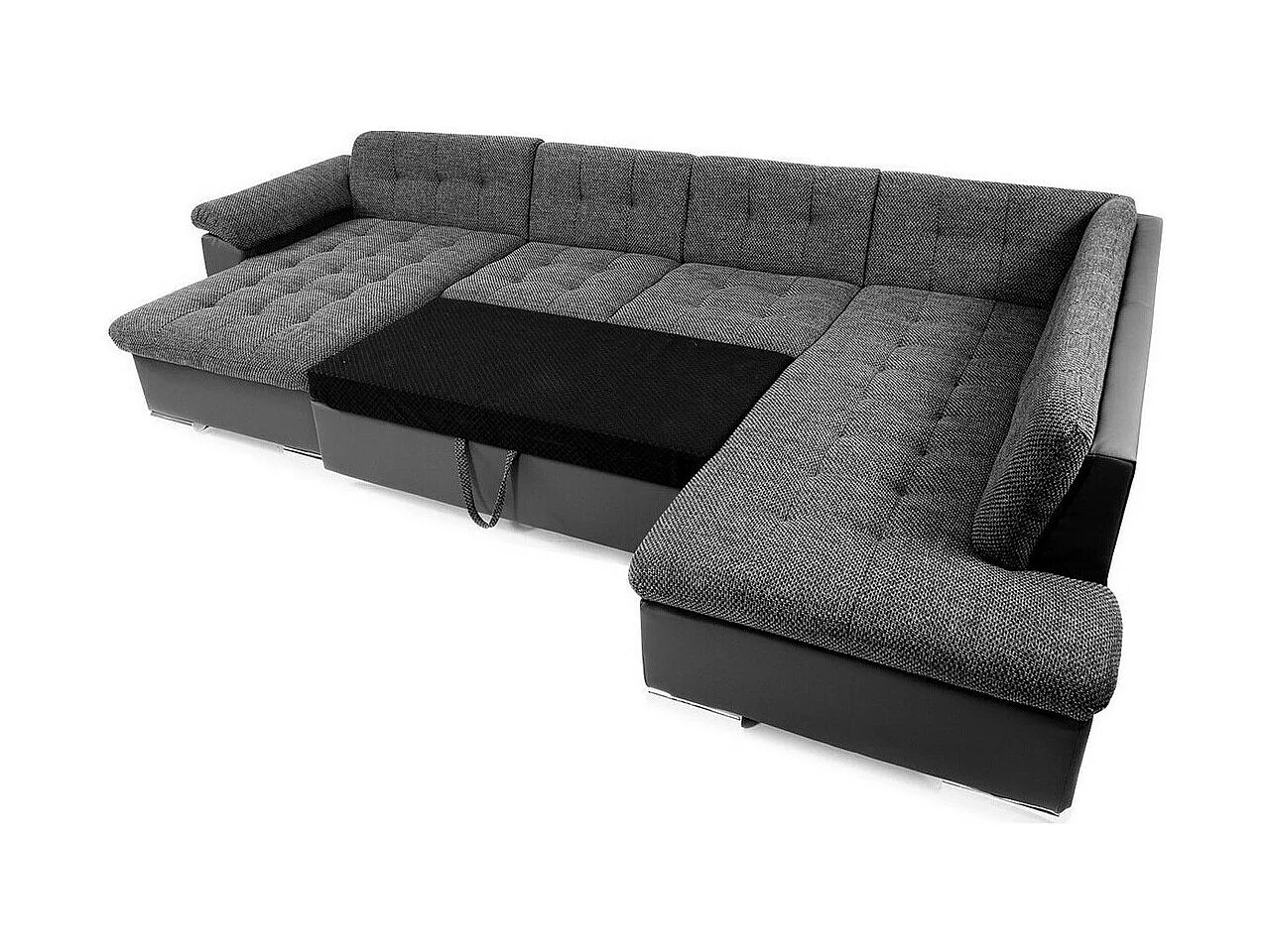 Sofá rinconero Comfivo 114, Gris, Función de descanso, Almacenaje, 348x205x76cm