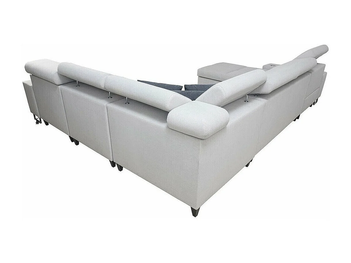 Canapé d'angle Pearland 116, Gris, Fonction de couchage, Boîte de literie, 360x284x84cm