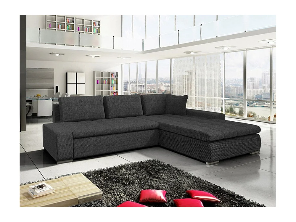 Canapé d'angle Comfivo 147, Gris, Fonction de couchage, Boîte de literie, 302x213x80cm