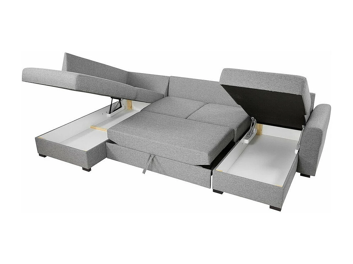 Canapé d'angle Comfivo 261, Rose, Fonction de couchage, Boîte de literie, 305x188x85cm