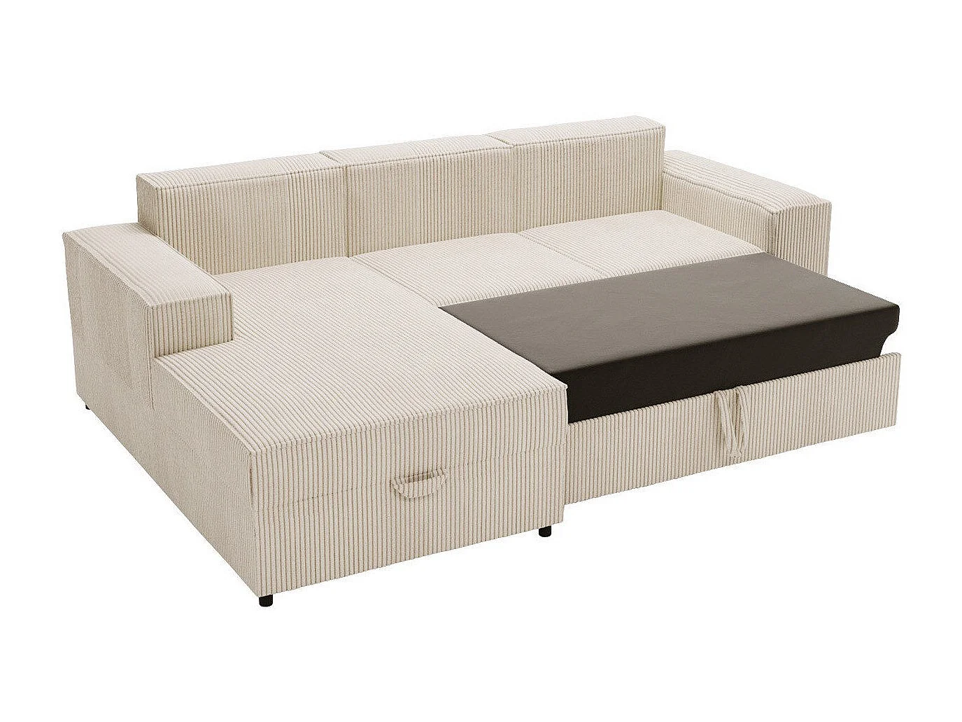 Sofá rinconero Clovis 116, Gris, Función de descanso, Almacenaje, 253x166x79cm