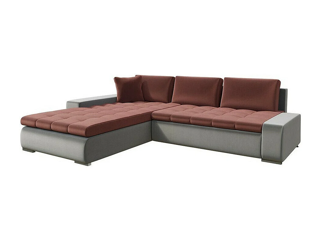 Canapé d'angle Comfivo 147, Rouge, Fonction de couchage, Boîte de literie, 302x213x80cm