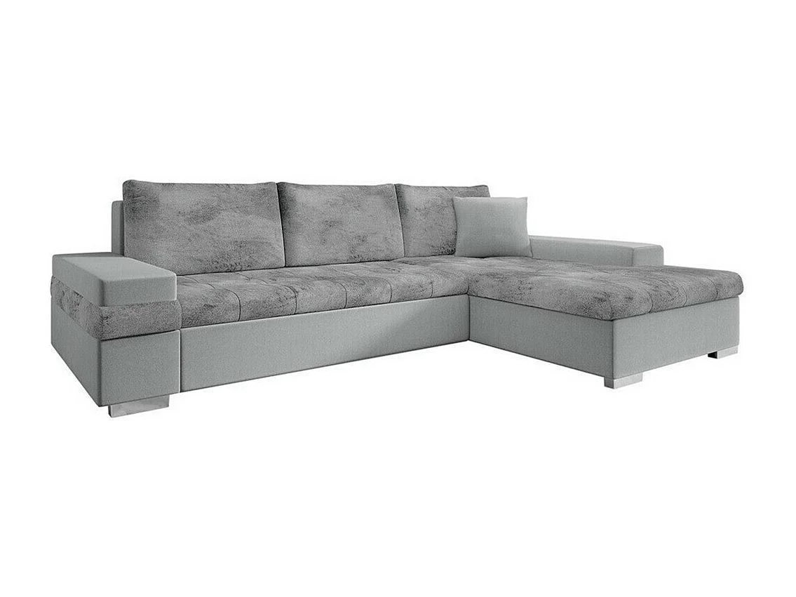 Sofá rinconero Comfivo 212, Gris, Función de descanso, Almacenaje, 274x182x83cm