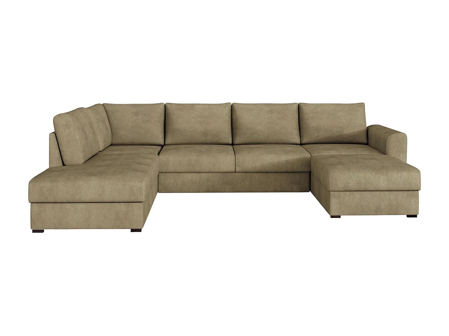 Sofá rinconero Comfivo 189, De color marrón claro, Función de descanso, Almacenaje, 305cm