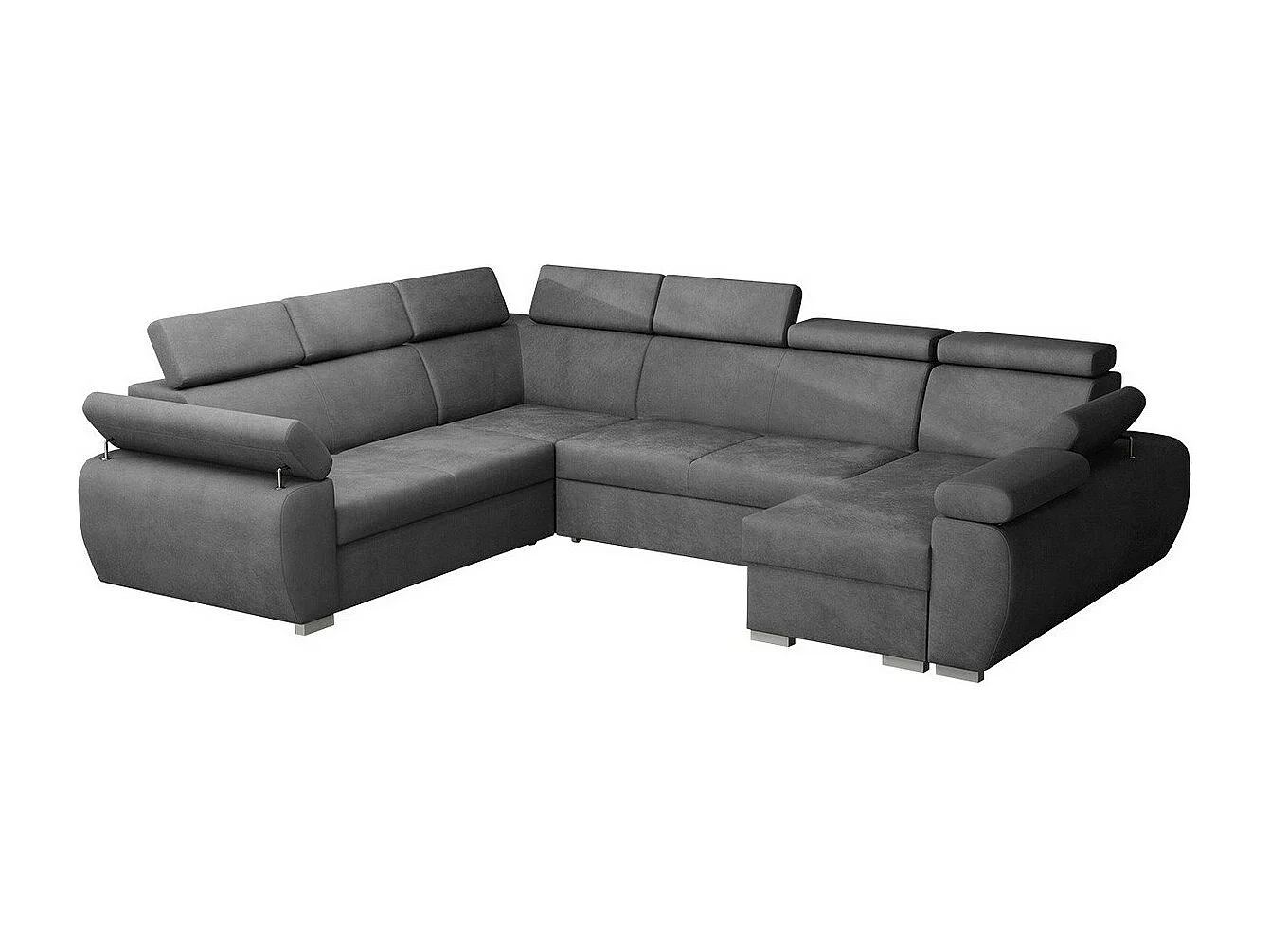 Sofá rinconero Columbus 134, Gris, Función de descanso, Almacenaje, 325x260x85cm