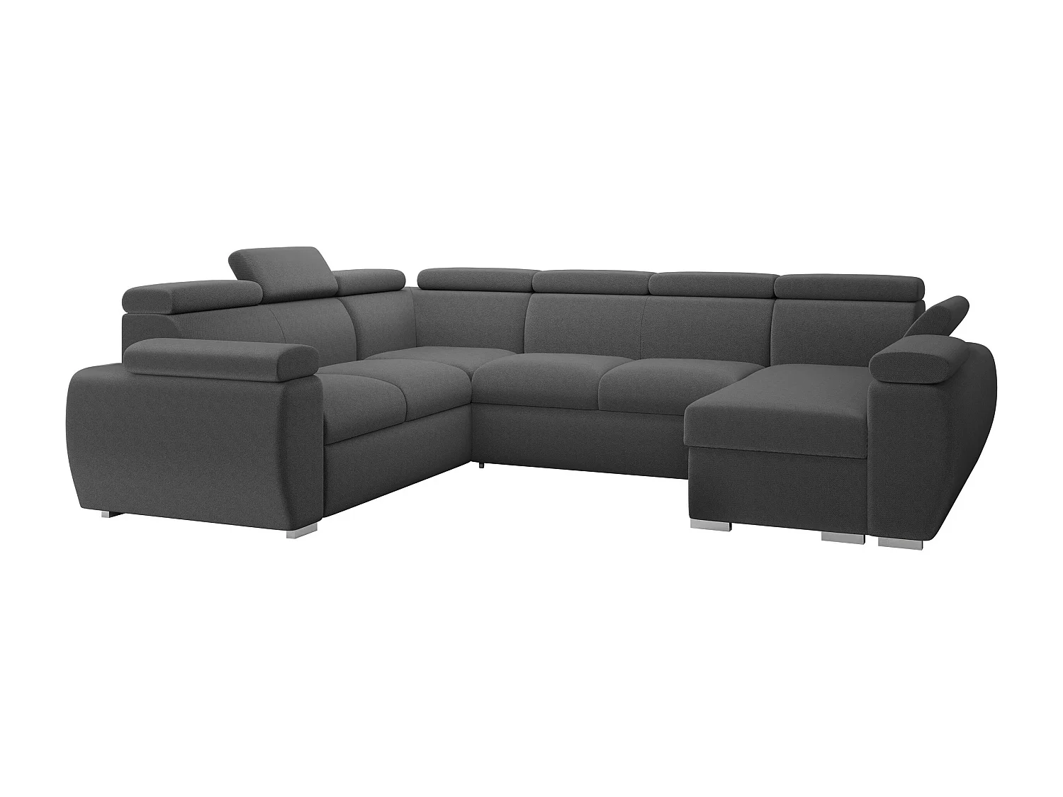 Sofá rinconero Columbus 134, Gris, Función de descanso, Almacenaje, 325x260x85cm