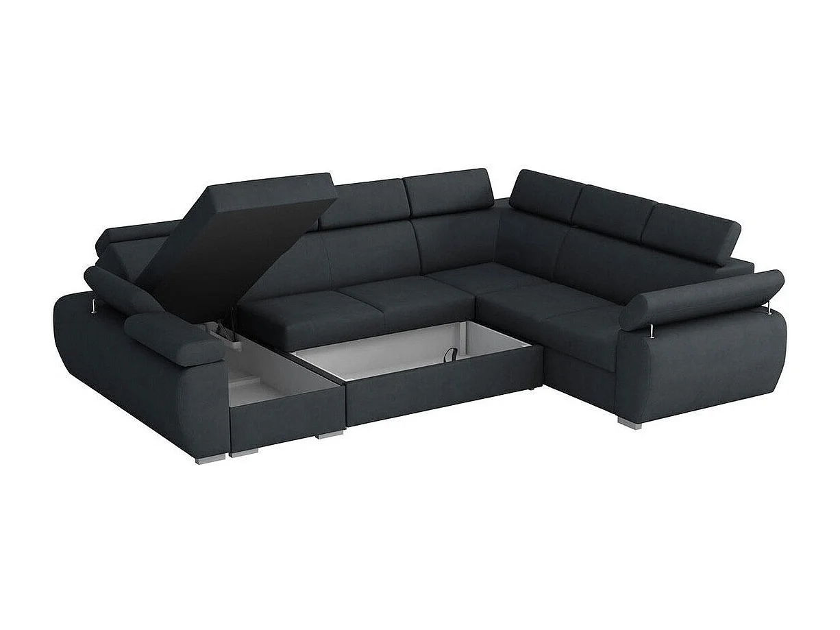 Canapé d'angle Columbus 134, Gris foncé, Disponible, 325x260x85cm