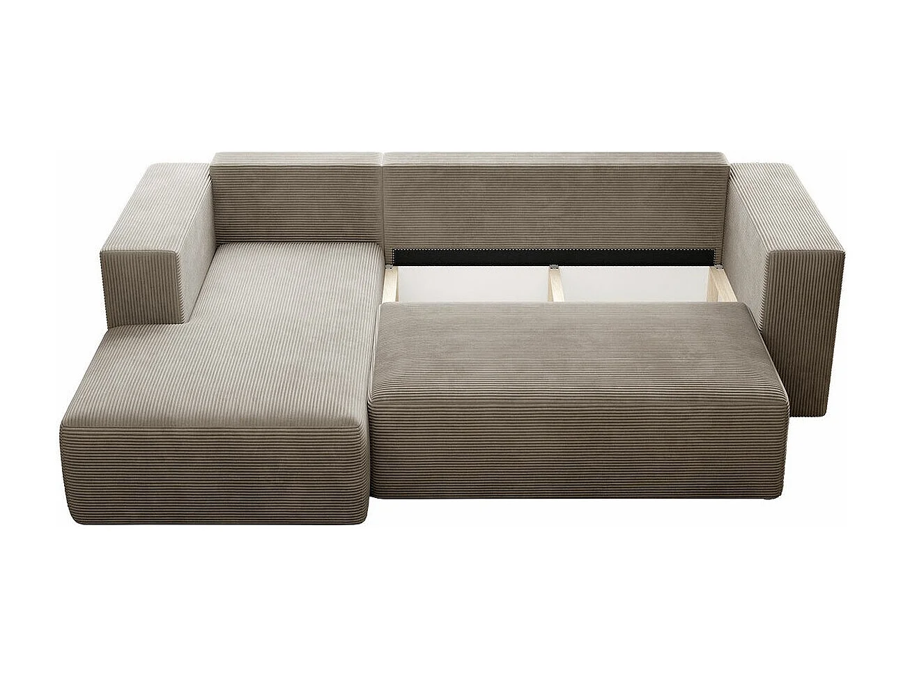 Canapé d'angle Arvada 116, Gris, Fonction de couchage, Boîte de literie, 255x161x91cm