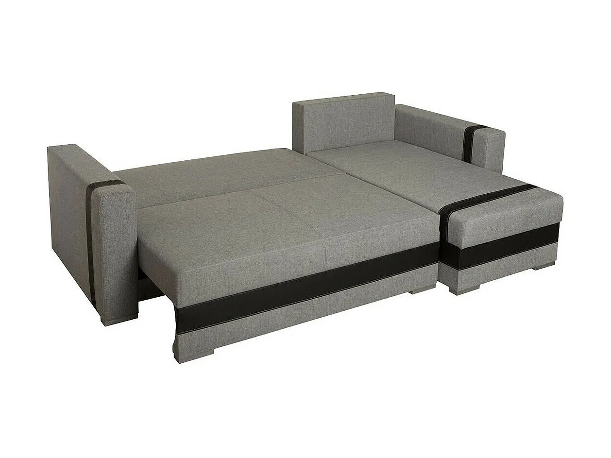 Canapé d'angle Edinburg 101, Gris, Fonction de couchage, Boîte de literie, 235x155x82cm