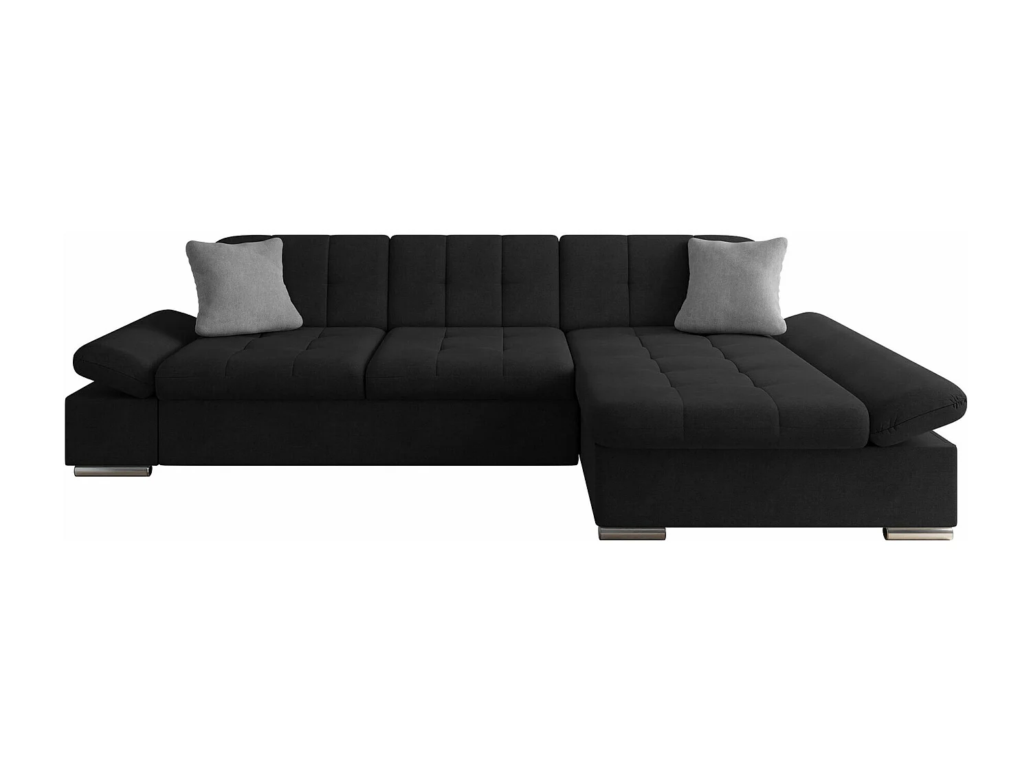 Canapé d'angle Comfivo 219, Noir, 278x161x76cm