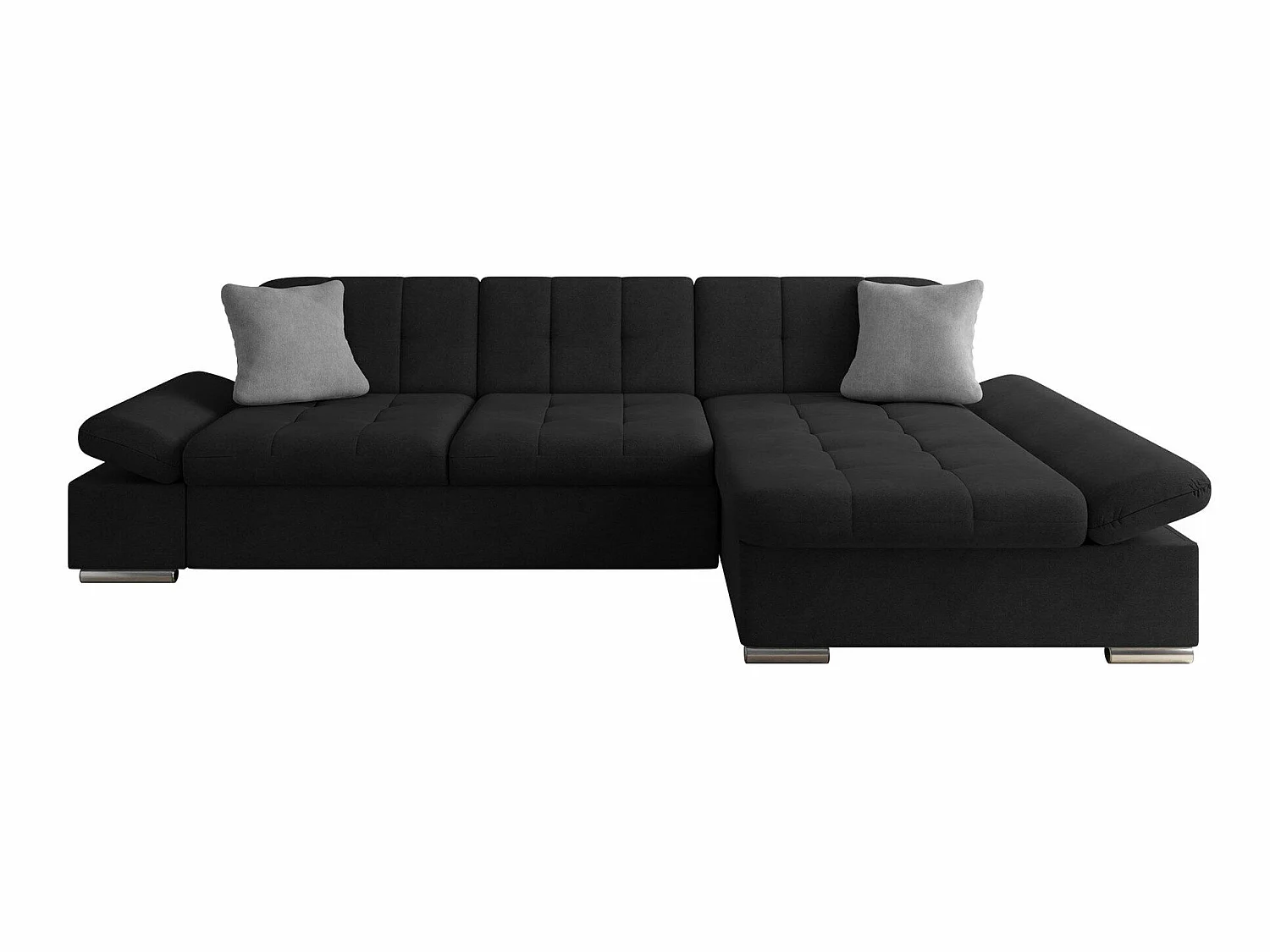 Sofá rinconero Comfivo Serenitas, Negro, Función de descanso