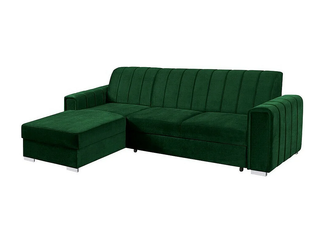 Sofá de canto Columbus 166, Verde, Funcionalidade de dormir, 26x18x9cm