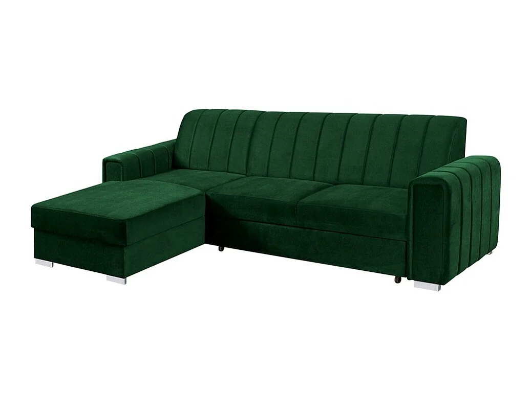 Canapé d'angle Columbus 166, Vert, Disponible, 260x183x86cm