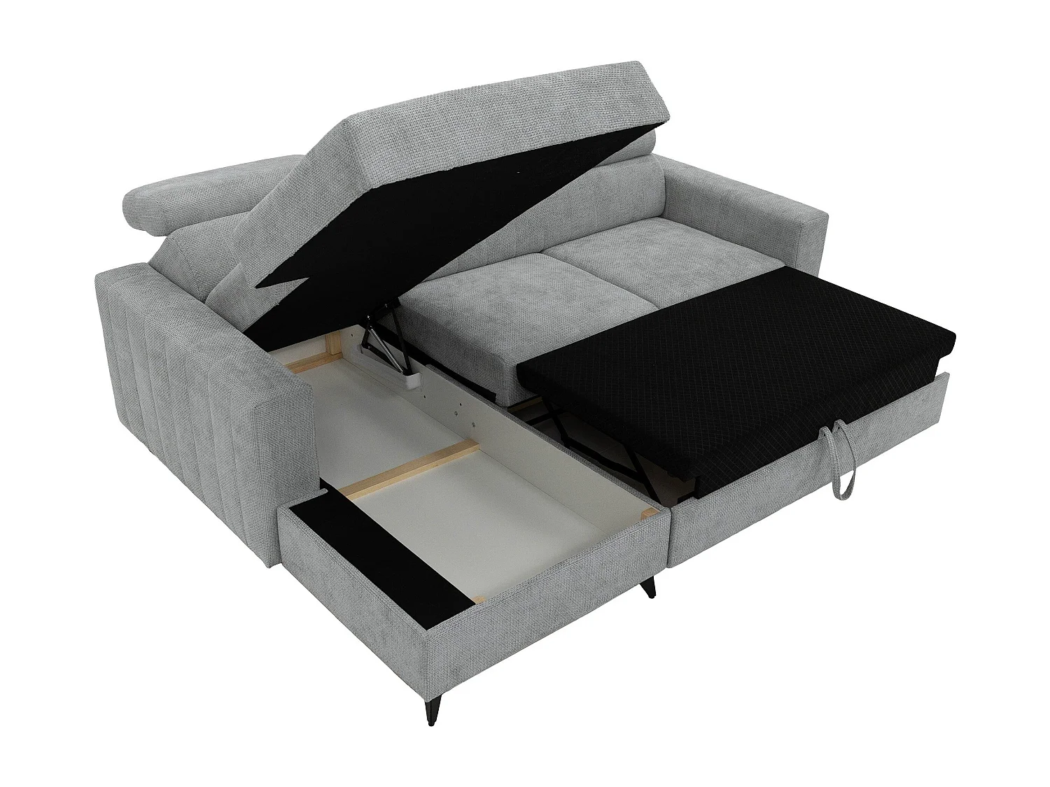 Canapé d'angle Columbus 170, Brun clair, Disponible, 236x172x82cm