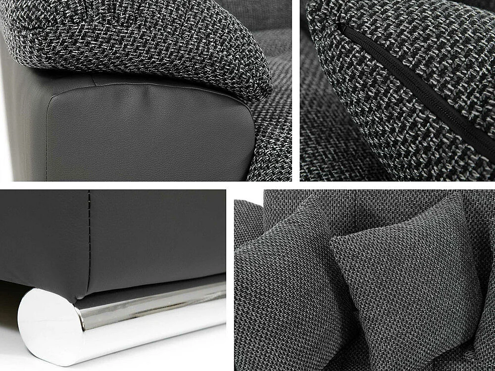 Sofá rinconero Comfivo 128, Gris, Función de descanso, 348x205x76cm