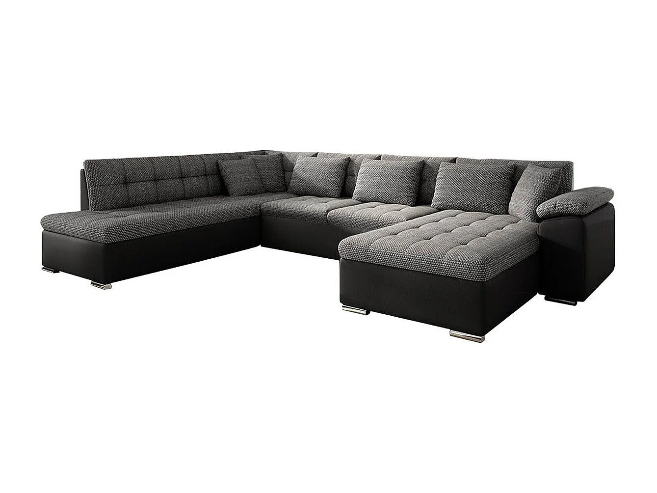 Sofá rinconero Comfivo 128, Gris, Función de descanso, 348x205x76cm