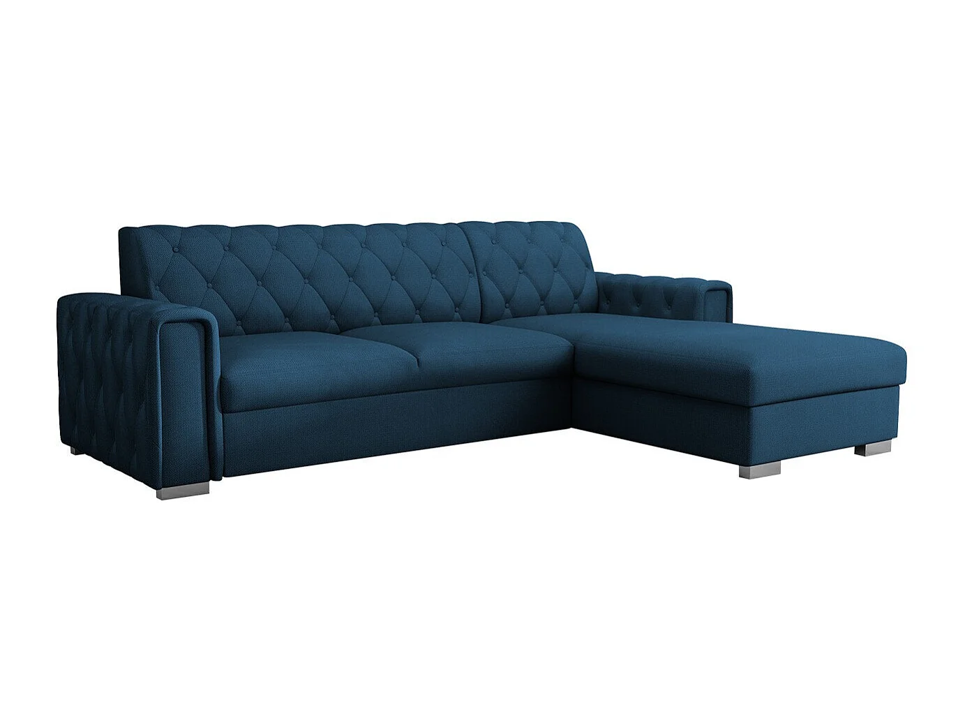 Sofá rinconero Columbus 203, Azul, Función de descanso, Almacenaje