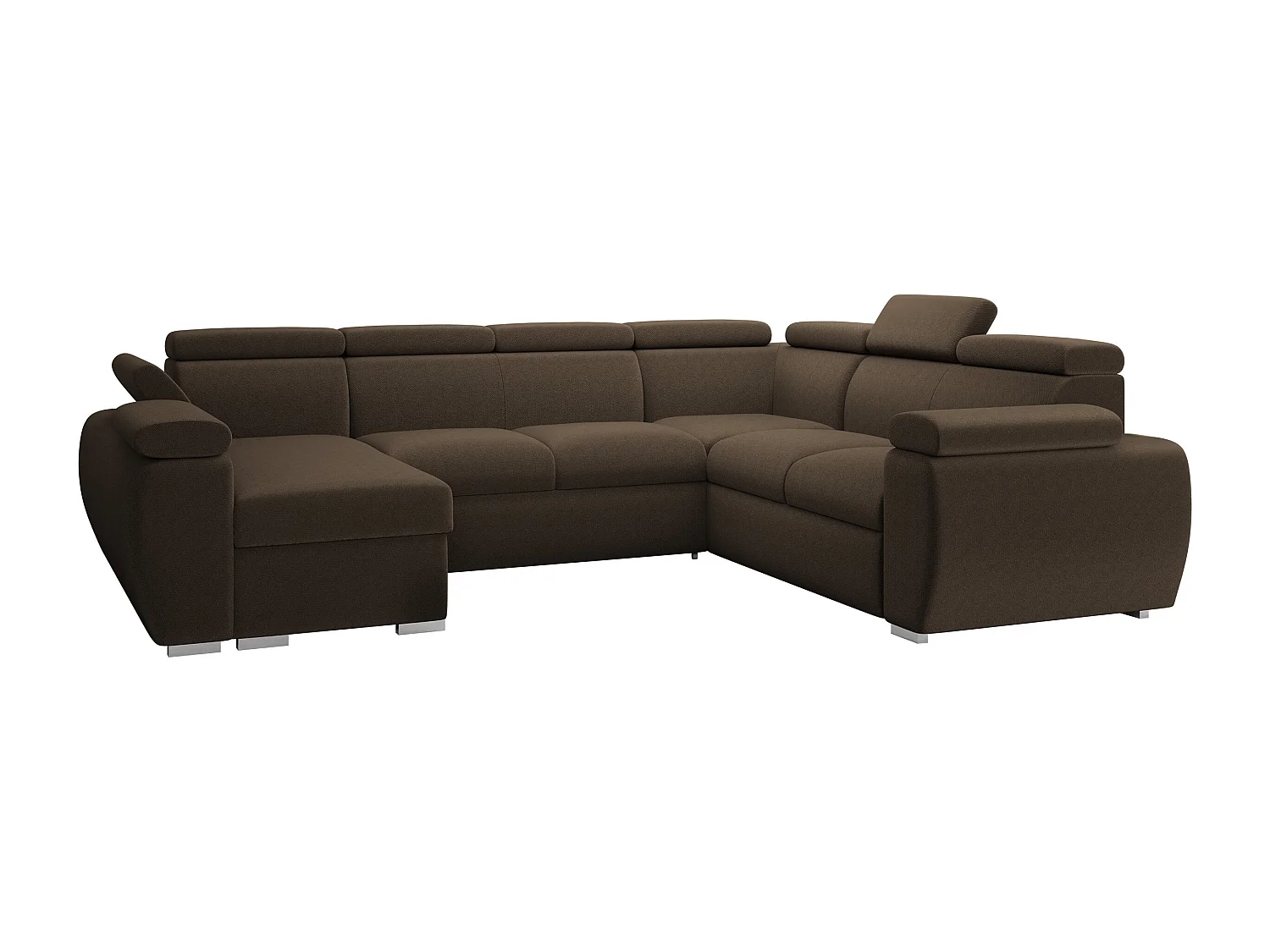 Canapé d'angle Columbus 134, Marron, Disponible, 325x260x85cm