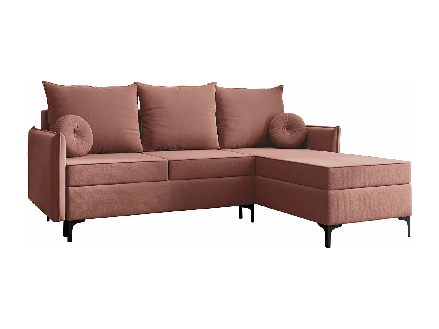 Canapé d'angle Clovis 112, Rose, Disponible, 213x168x101cm