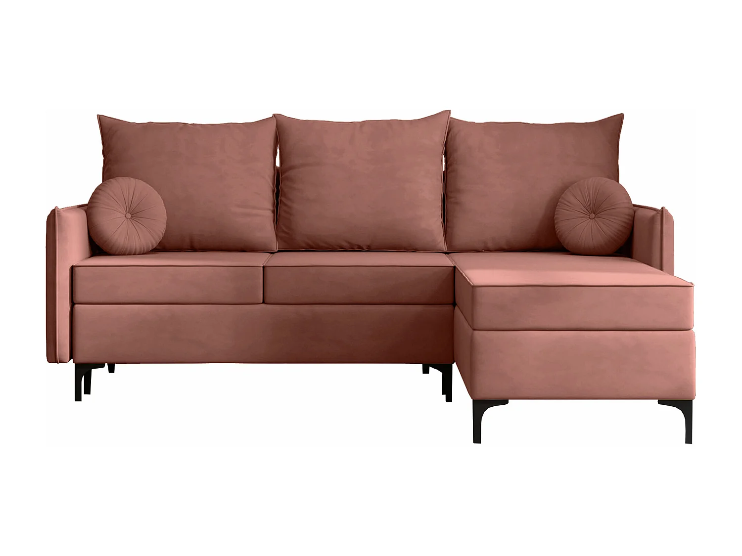 Canapé d'angle Clovis 112, Rose, Disponible, 213x168x101cm