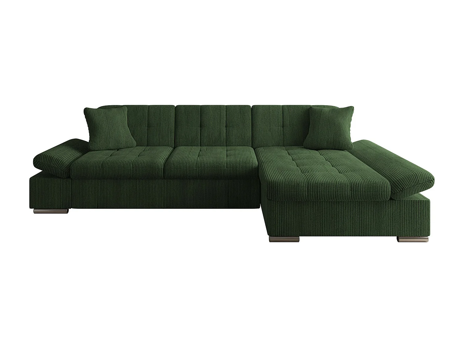 Sofá rinconero Comfivo 152, Verde, Función de descanso, Almacenaje, 278x161x76cm