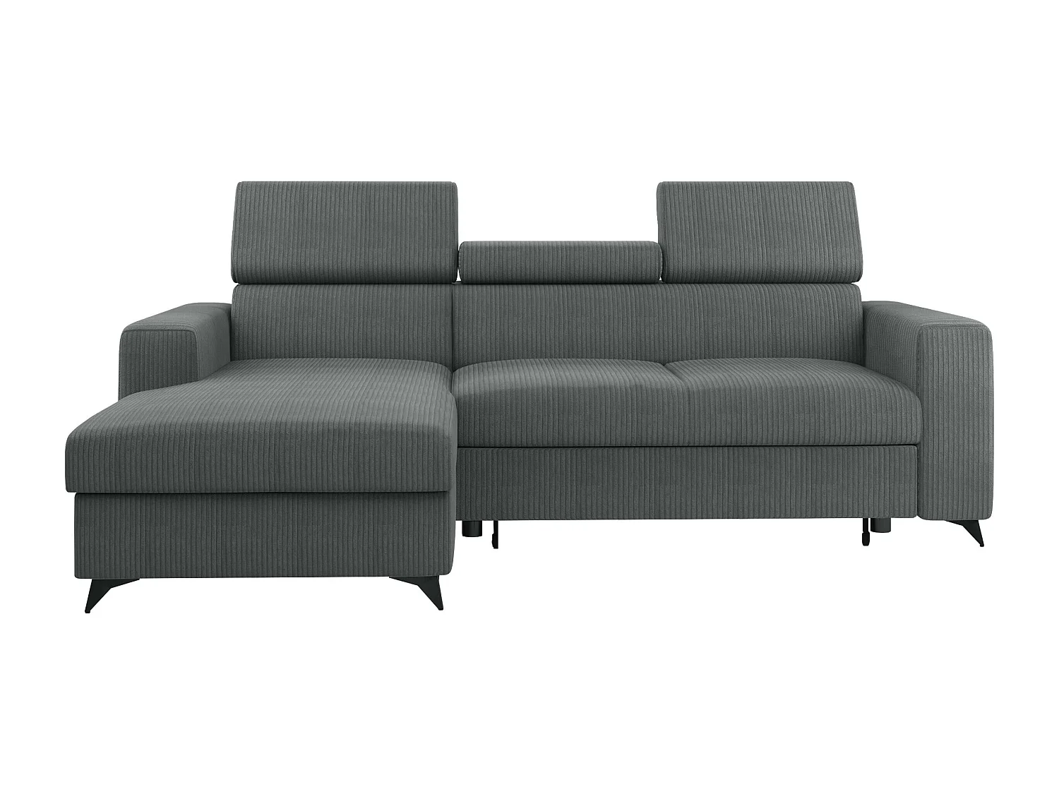 Sofá rinconero Columbus 191, Gris, Función de descanso, Almacenaje, 236x172x82cm