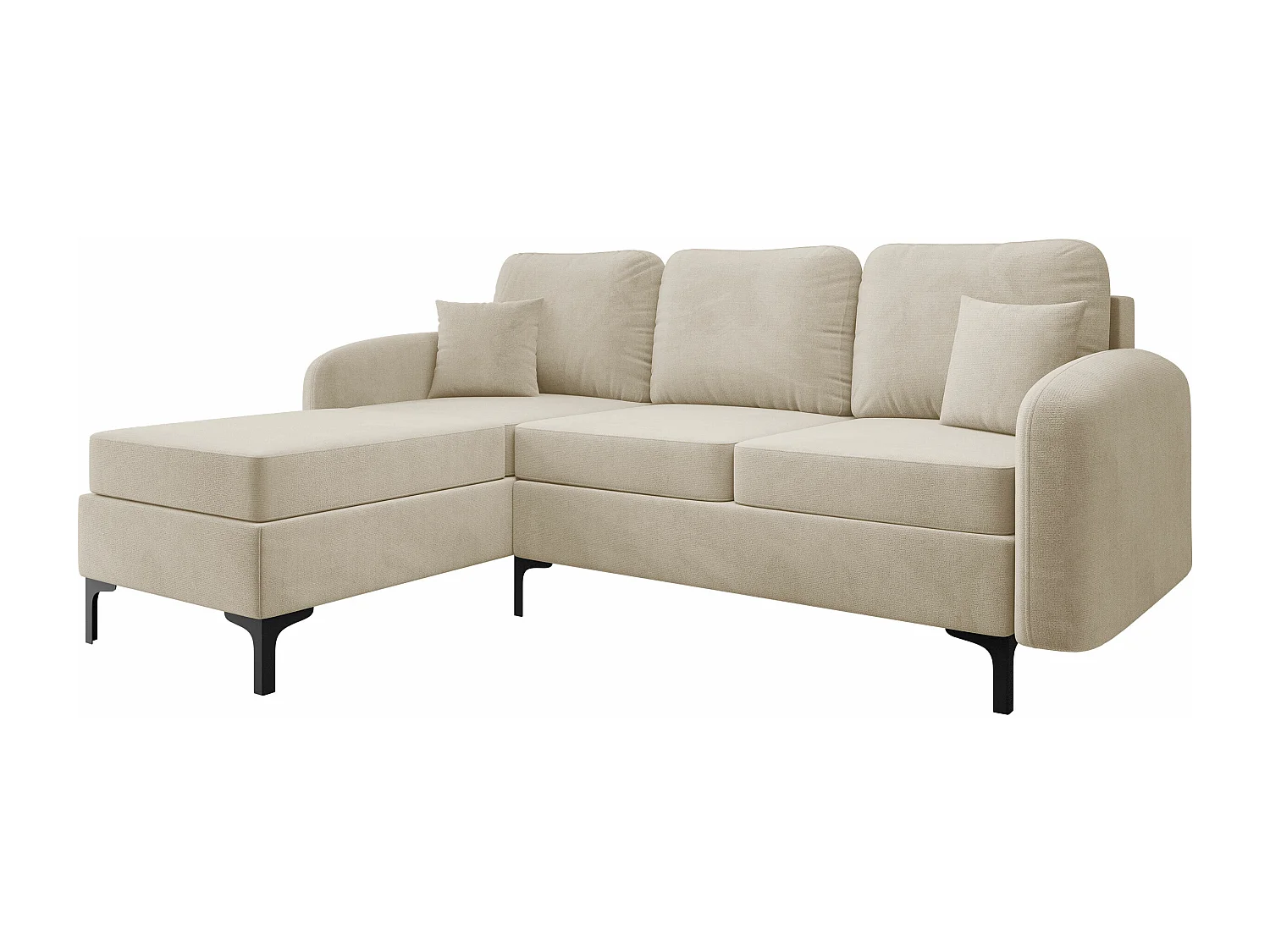 Canapé d'angle Torlua 103, Brun clair, Fonction de couchage, Boîte de literie, 225x172cm