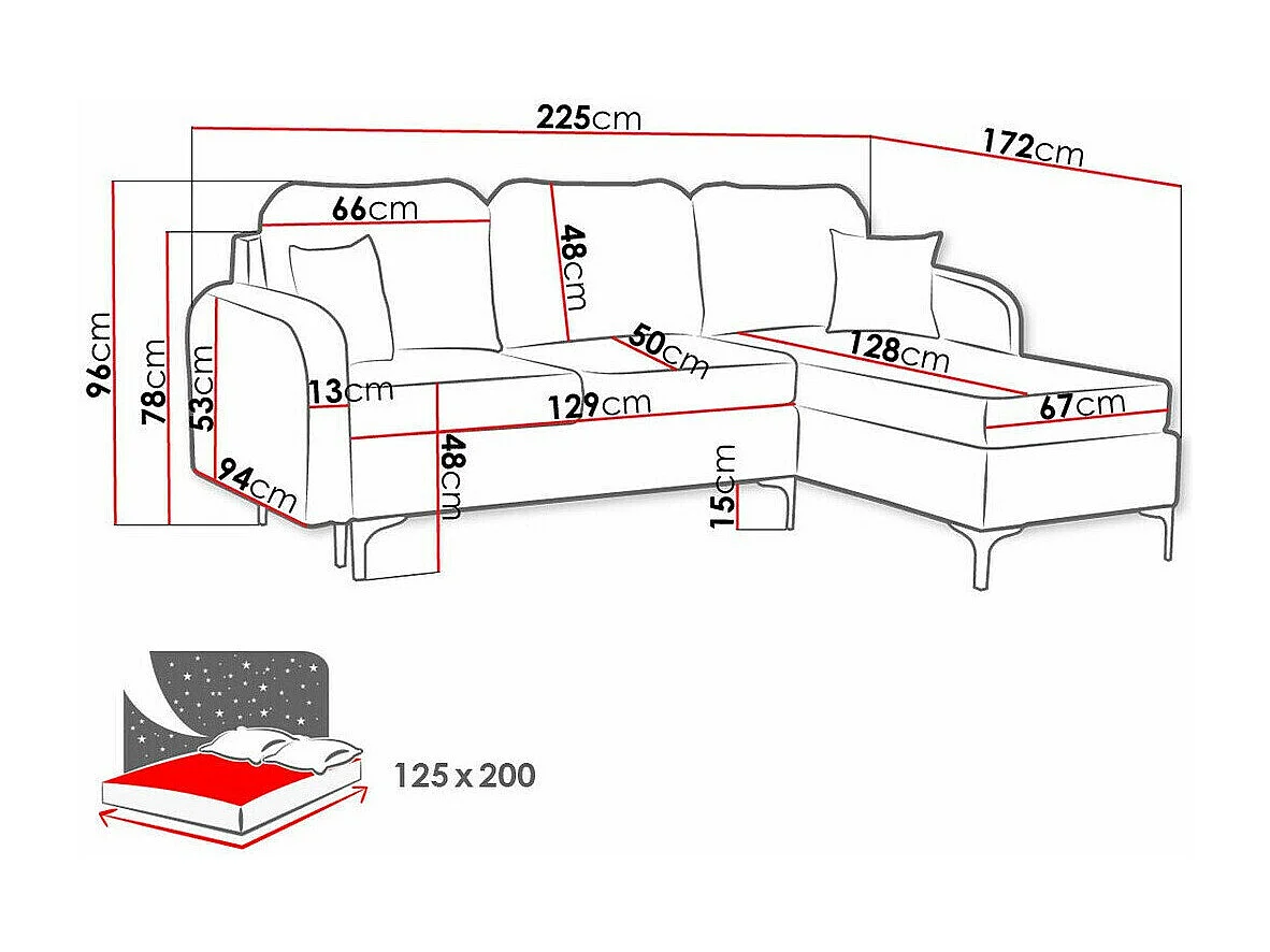 Canapé d'angle Torlua 103, Brun clair, Fonction de couchage, Boîte de literie, 225x172cm
