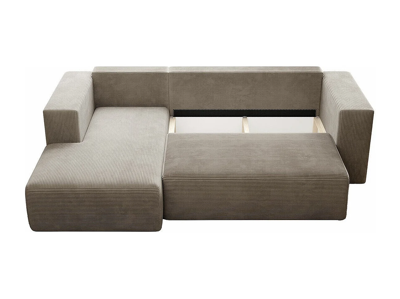 Sofá rinconero Arvada 116, Gris, Función de descanso, Almacenaje, 255x161x91cm