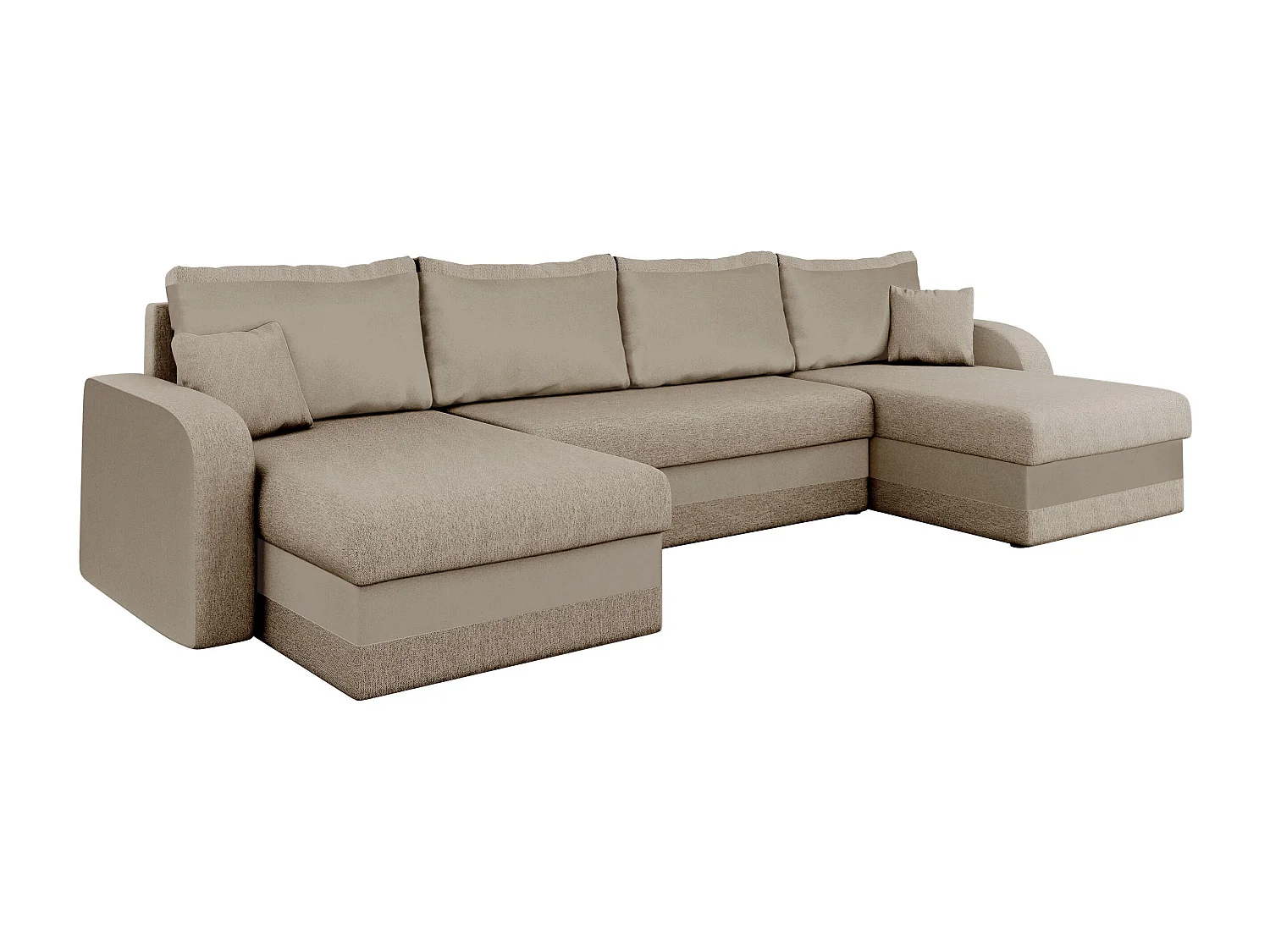 Canapé d'angle Comfivo Melissa III, Brun clair, Disponible, 304x140x80cm