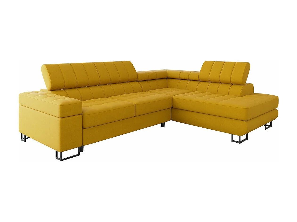 Sofá de canto Comfivo 247, Amarelo, Funcionalidade de dormir