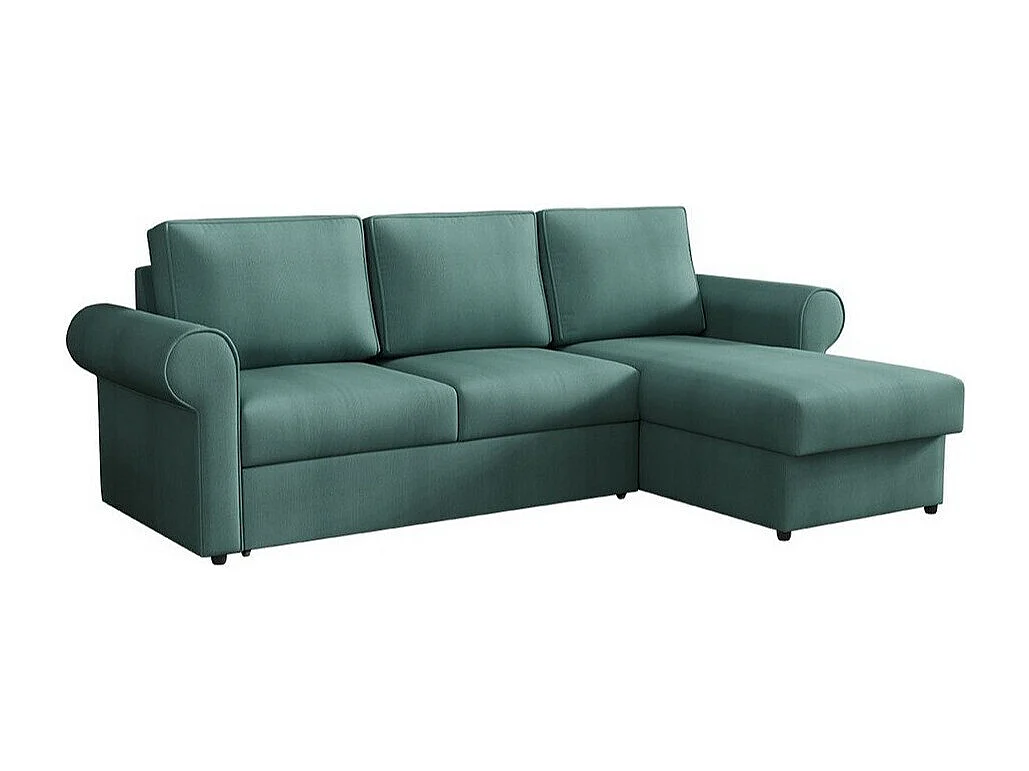 Sofá de canto Columbus 131, Turquesa, Funcionalidade de dormir