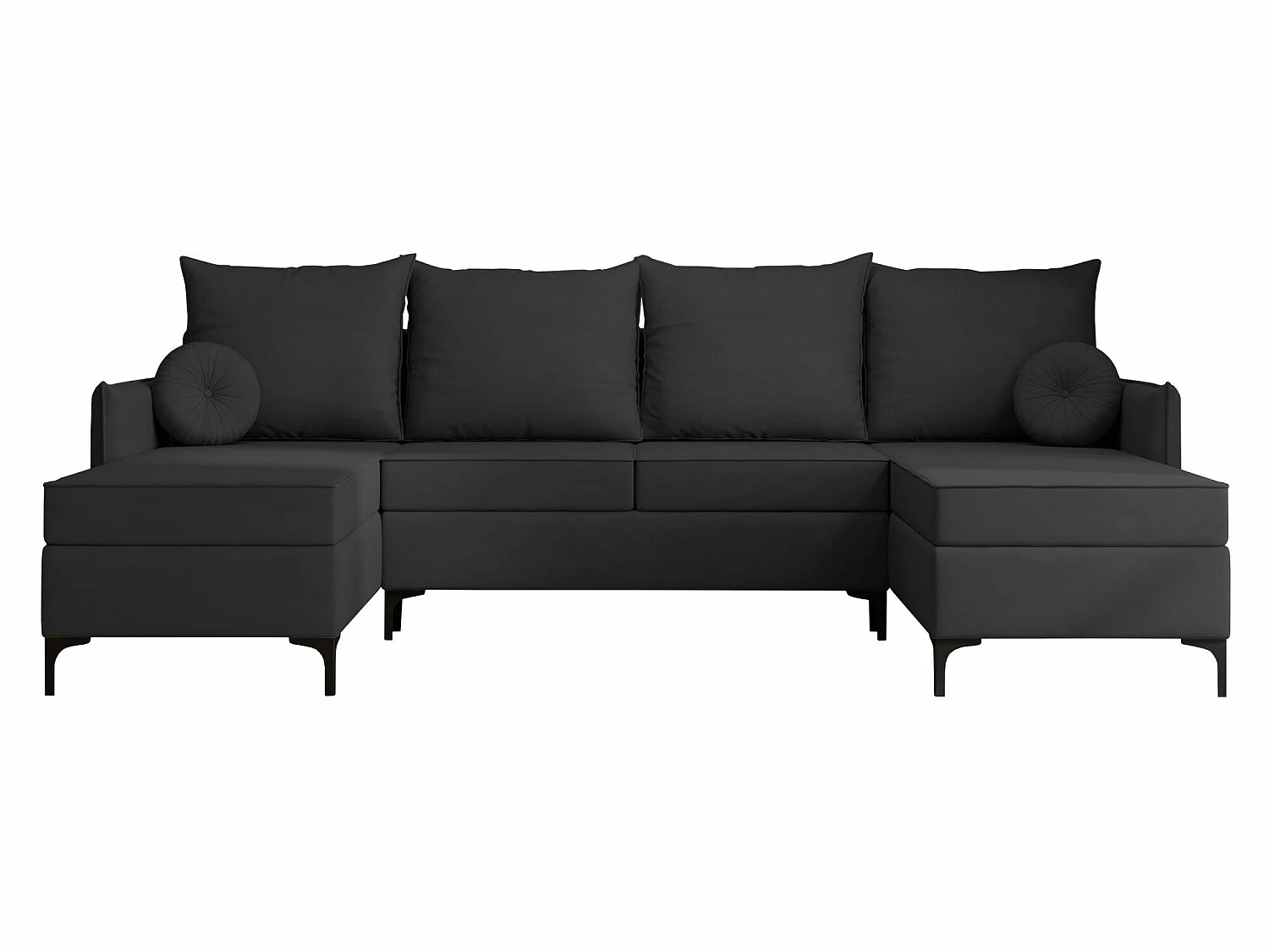 Sofá rinconero Clovis 111, Negro, Función de descanso, Almacenaje