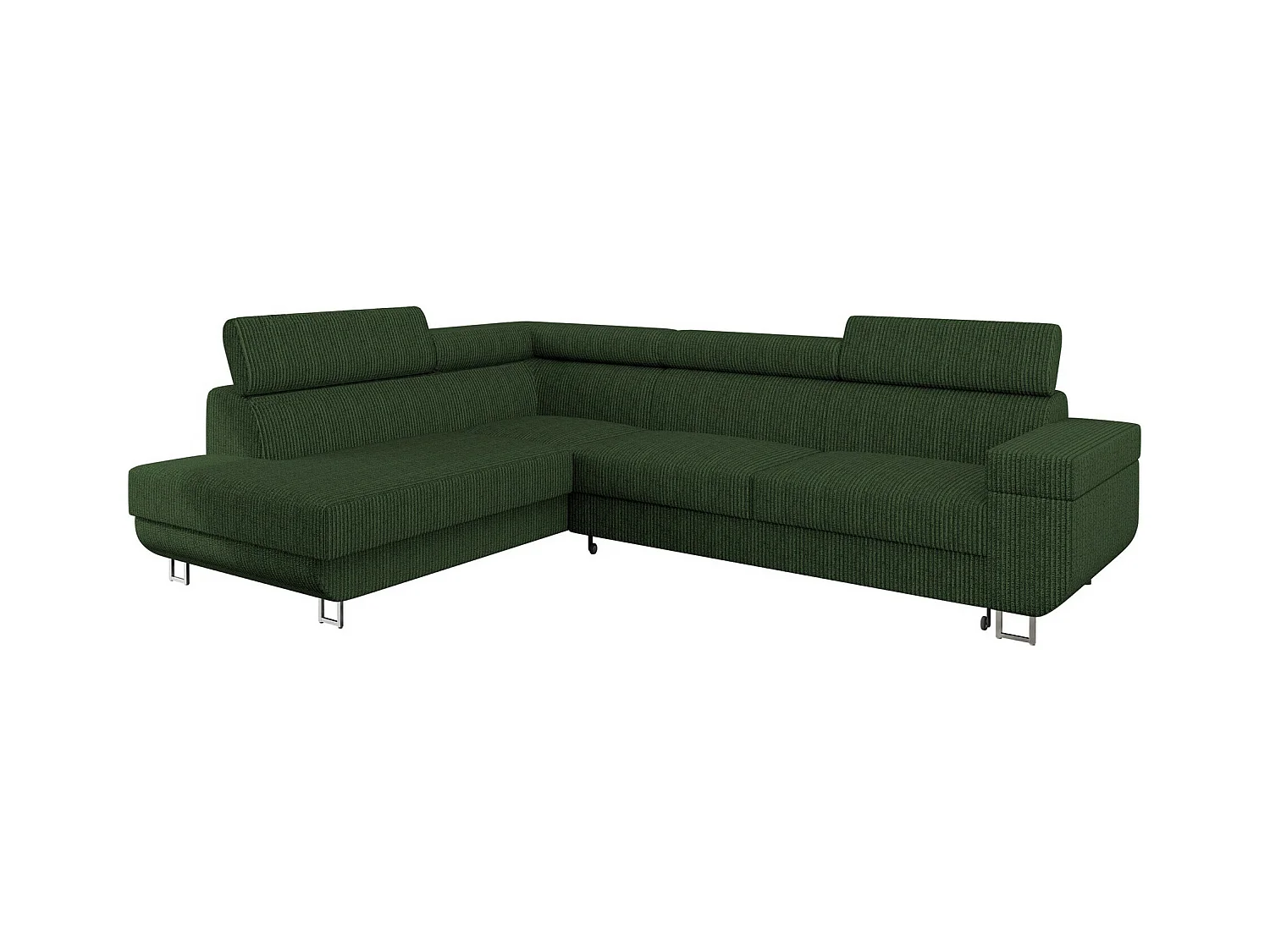 Ecksofa mit Schlaffunktion und Bettkasten - 253x188x71-86 cm - Poso 14 - Seite: Links - Fonti Cord