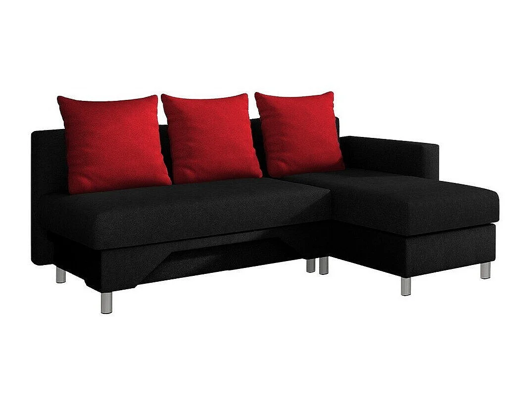 Sofá rinconero Akron 100, Negro, Función de descanso, Almacenaje