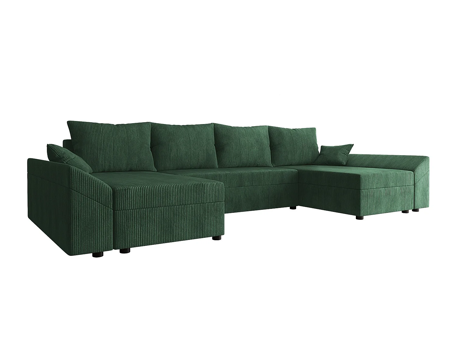 Sofá rinconero Memphis 105, Verde, Función de descanso, Almacenaje