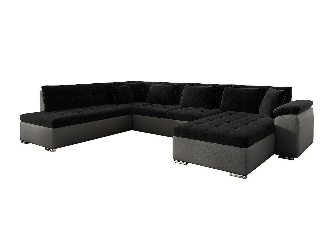 Sofá rinconero Comfivo Gemma II, Negro, Función de descanso, 35x21x8cm