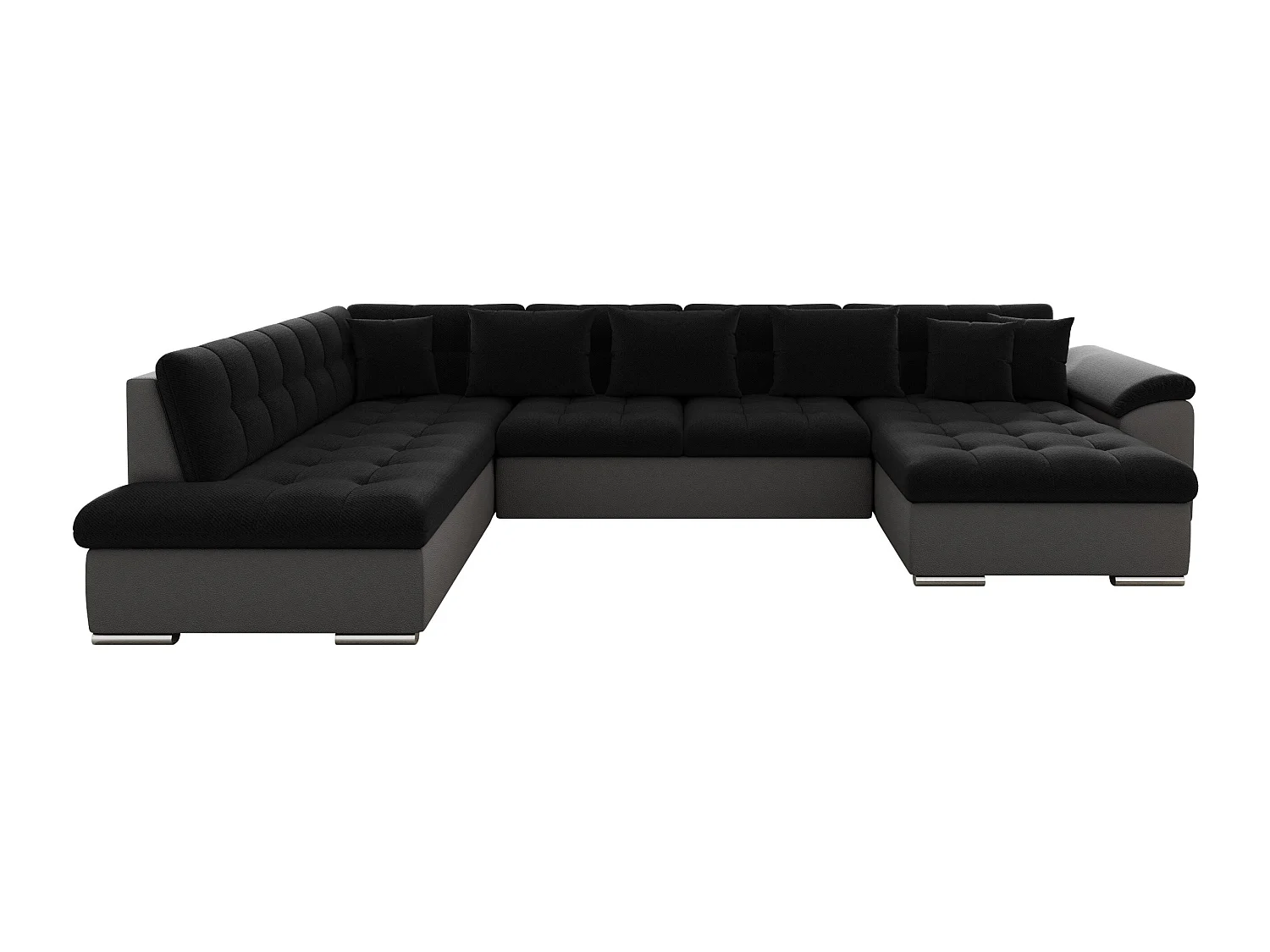 Sofá rinconero Comfivo Gemma II, Negro, Función de descanso, 35x21x8cm