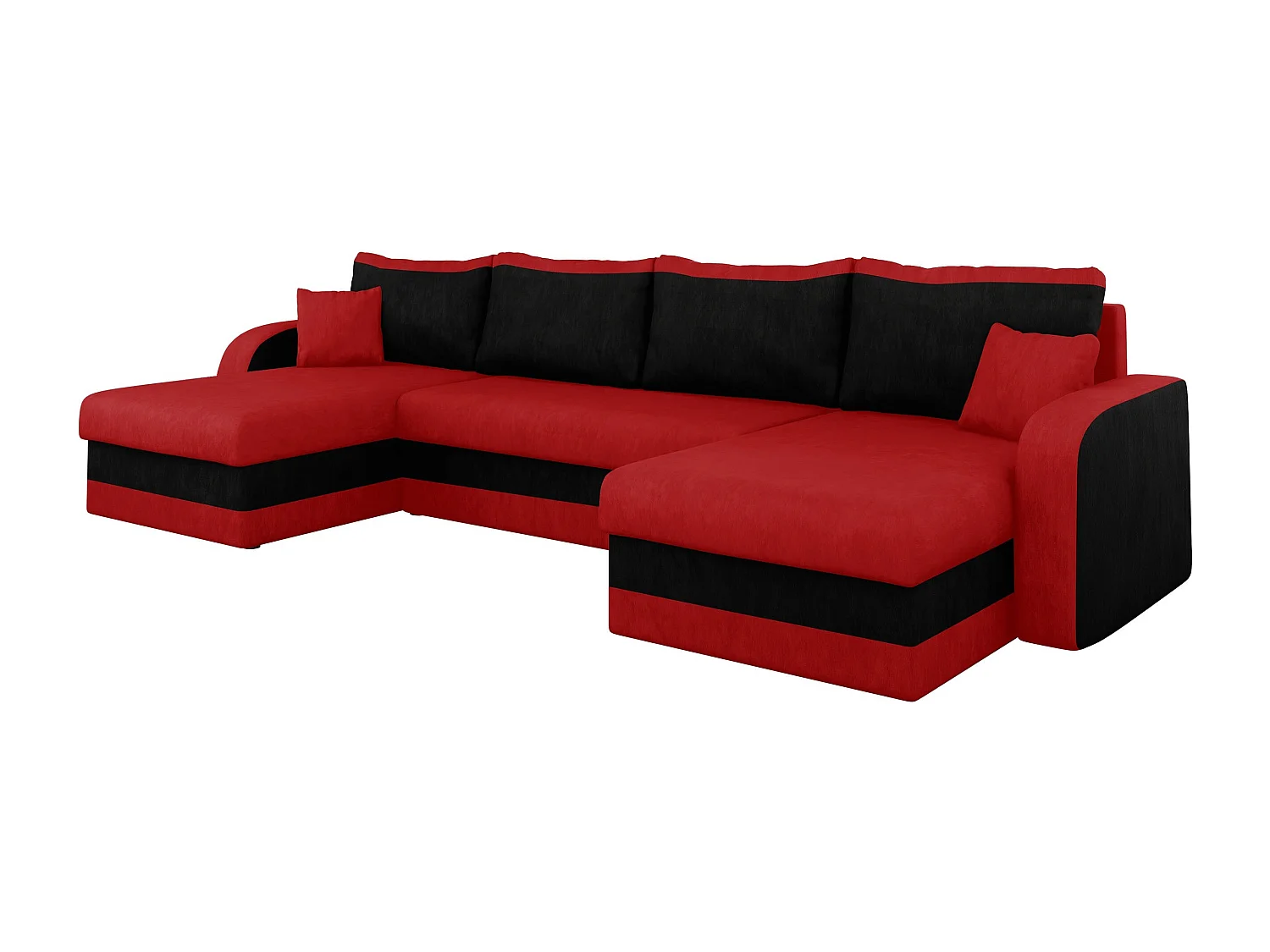 Canapé d'angle Comfivo 233, Rouge, Disponible, 304x140x80cm