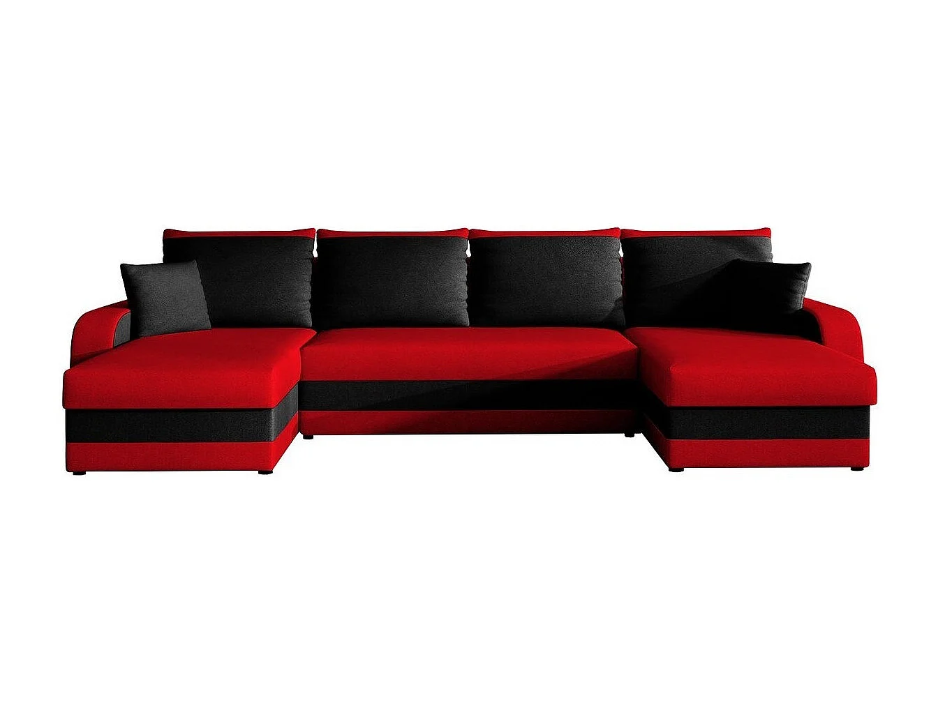 Canapé d'angle Comfivo 233, Rouge, Disponible, 304x140x80cm