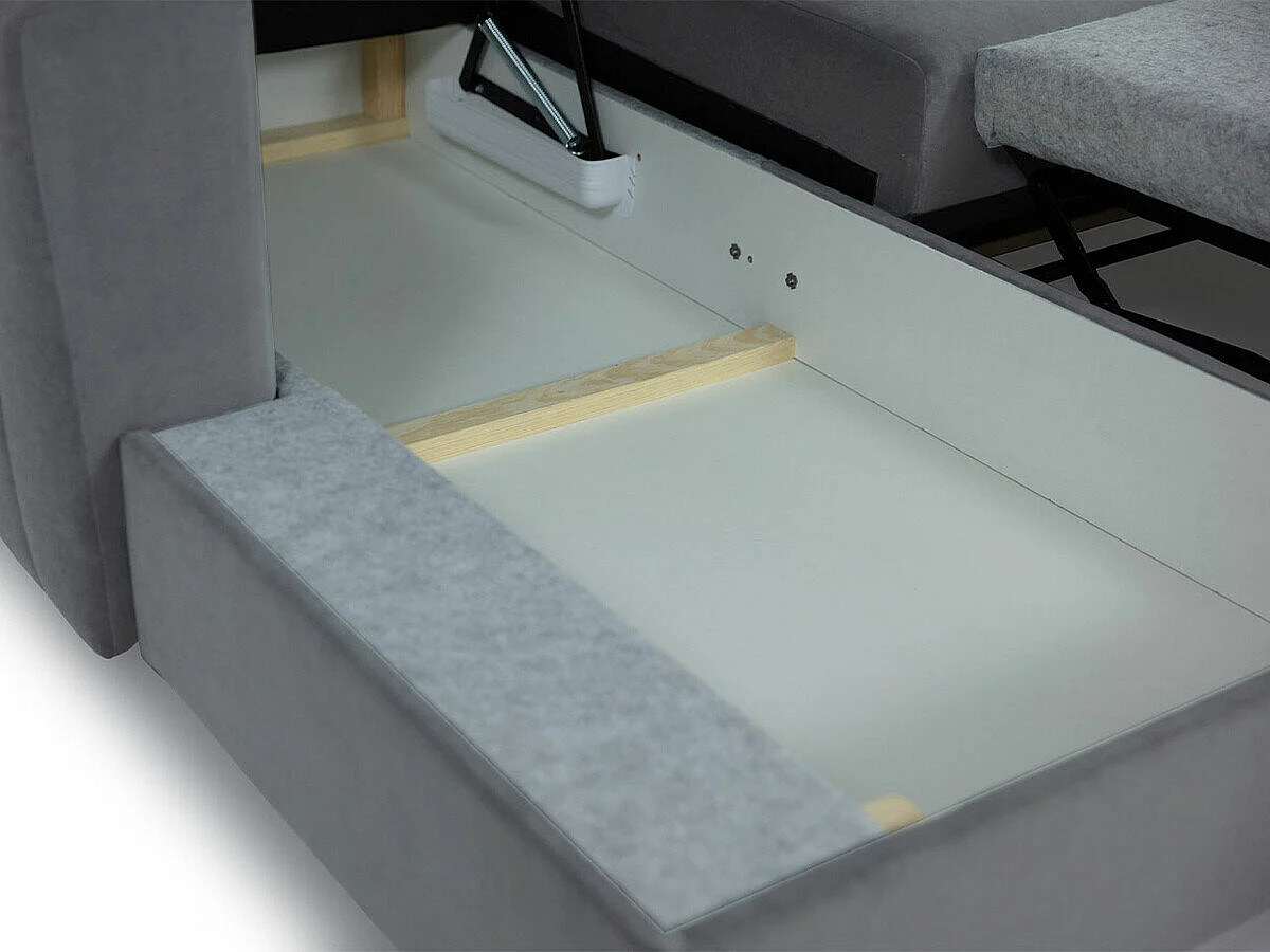 Sofá rinconero Columbus 170, Rosa, Función de descanso, Almacenaje, 236x172x82cm