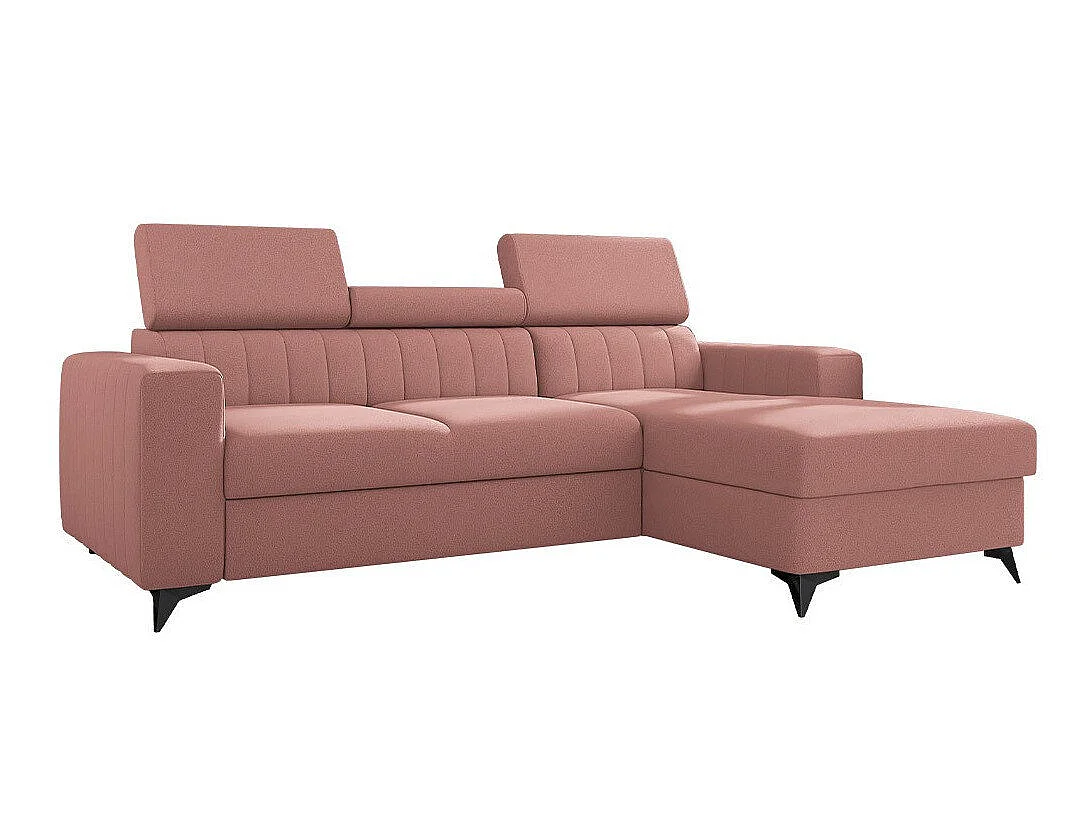 Canapé d'angle Columbus 170, Rose, Fonction de couchage, 24x17x8cm