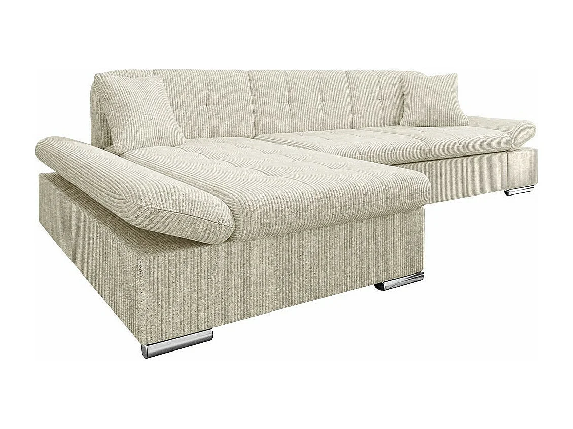 Sofá rinconero Comfivo 152, De color marrón claro, Función de descanso, Almacenaje, 278cm