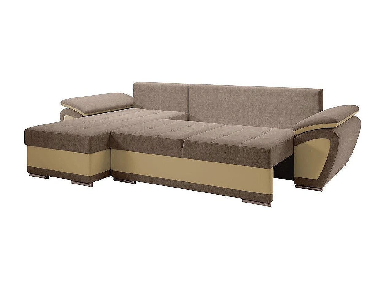 Canapé d'angle Arvada 114, Gris, Fonction de couchage, Boîte de literie, 267x156x97cm